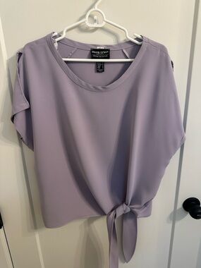 Frank Lyman Design Lilac Short-Sleeve Draped Blouse